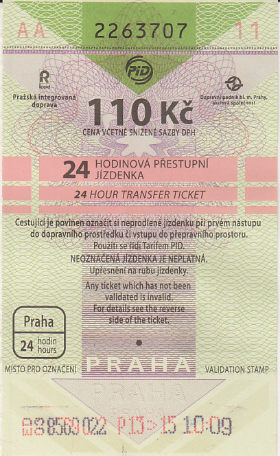 Fahrkarte Prag
